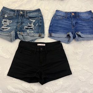 This offer is for a 3pack of SO jean shorts 10 dollars each. Gently used